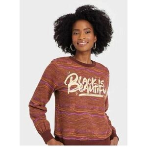 Black is beautiful sweater pull over crewneck sweatshirt target size XL